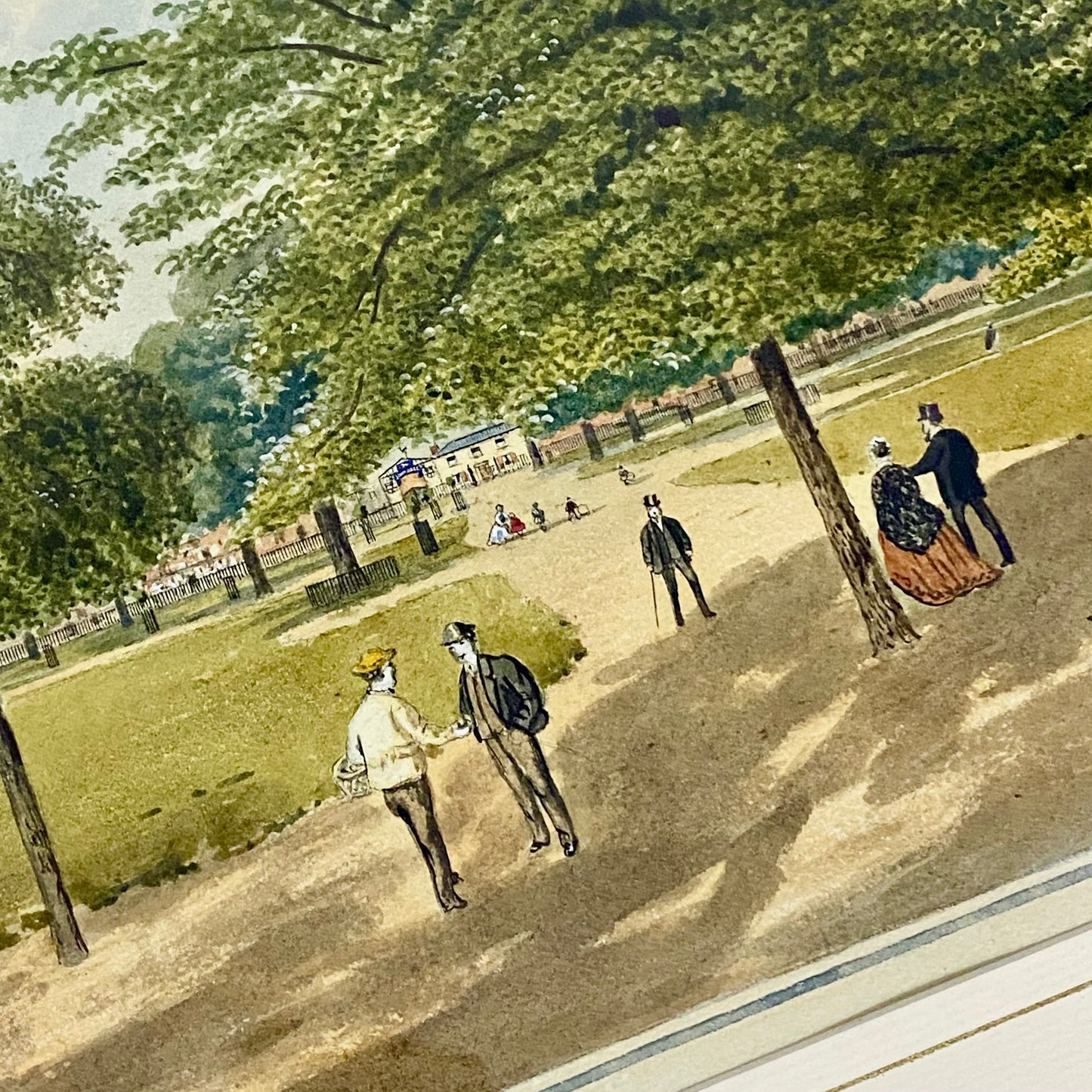 Antique A View Of Mall St. James's Park Painting Signed William Frederick Austin