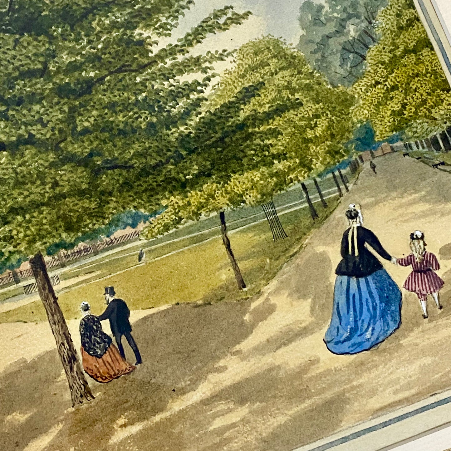 Antique A View Of Mall St. James's Park Painting Signed William Frederick Austin