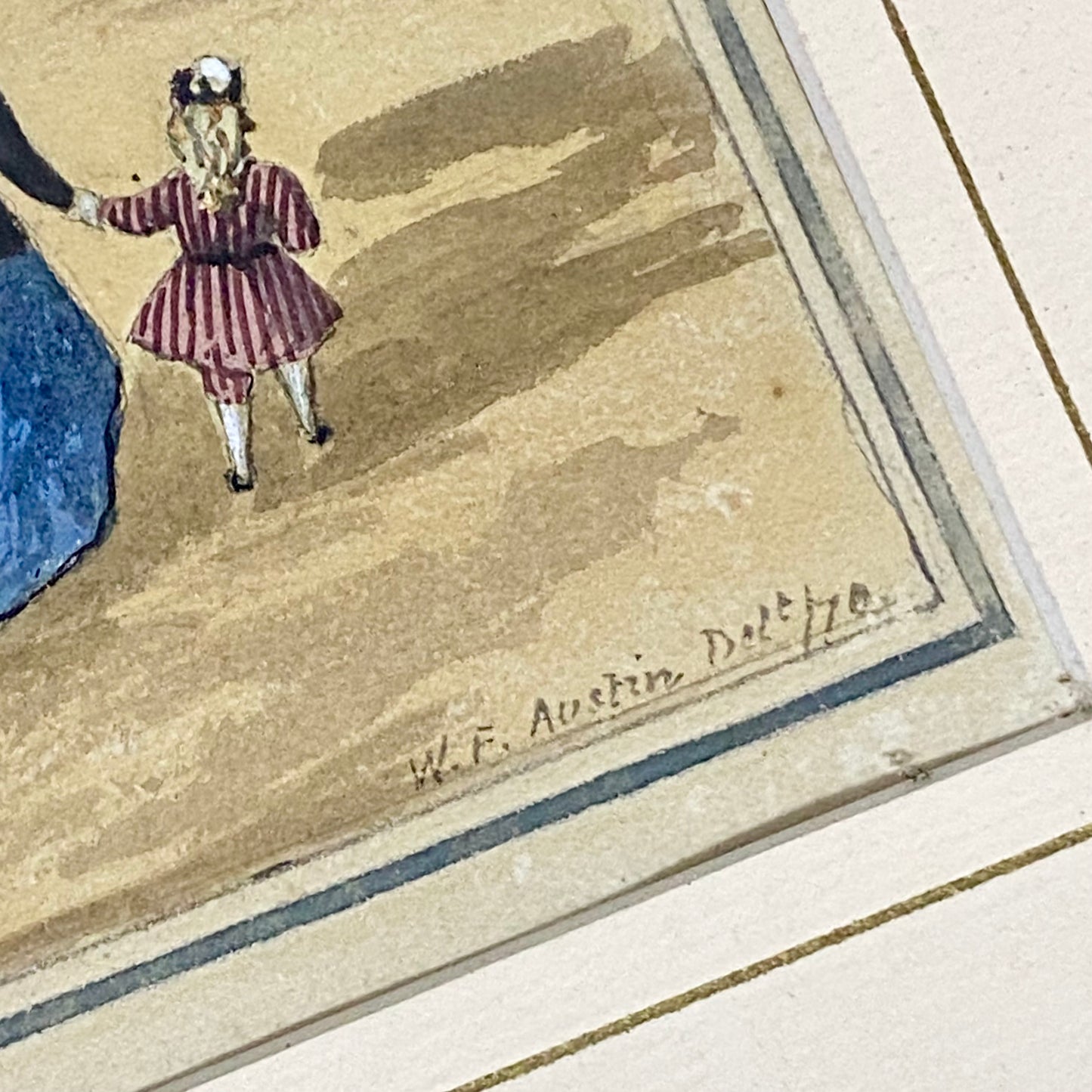 Antique A View Of Mall St. James's Park Painting Signed William Frederick Austin