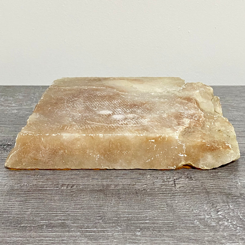 Thick Square Stone Calcite Coaster Decorative Table Tile With Felt Non Slip Base