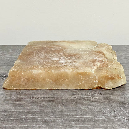 Thick Square Stone Calcite Coaster Decorative Table Tile With Felt Non Slip Base