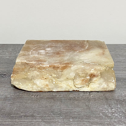 Thick Square Stone Calcite Coaster Decorative Table Tile With Felt Non Slip Base