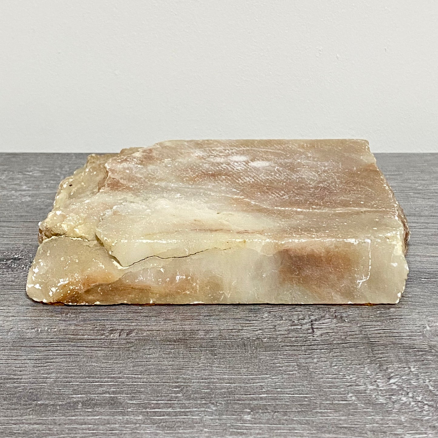 Thick Square Stone Calcite Coaster Decorative Table Tile With Felt Non Slip Base