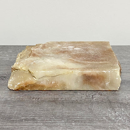 Thick Square Stone Calcite Coaster Decorative Table Tile With Felt Non Slip Base