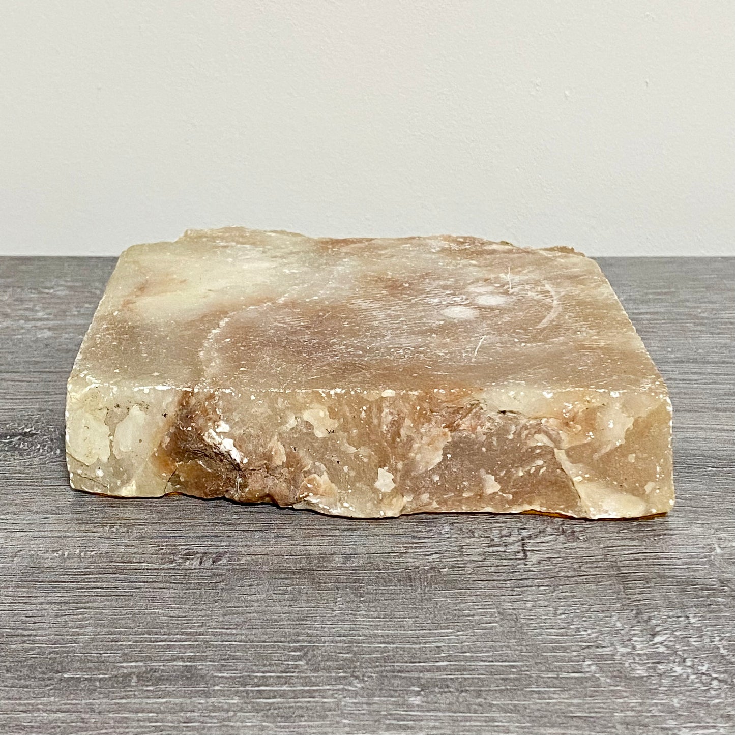 Thick Square Stone Calcite Coaster Decorative Table Tile With Felt Non Slip Base