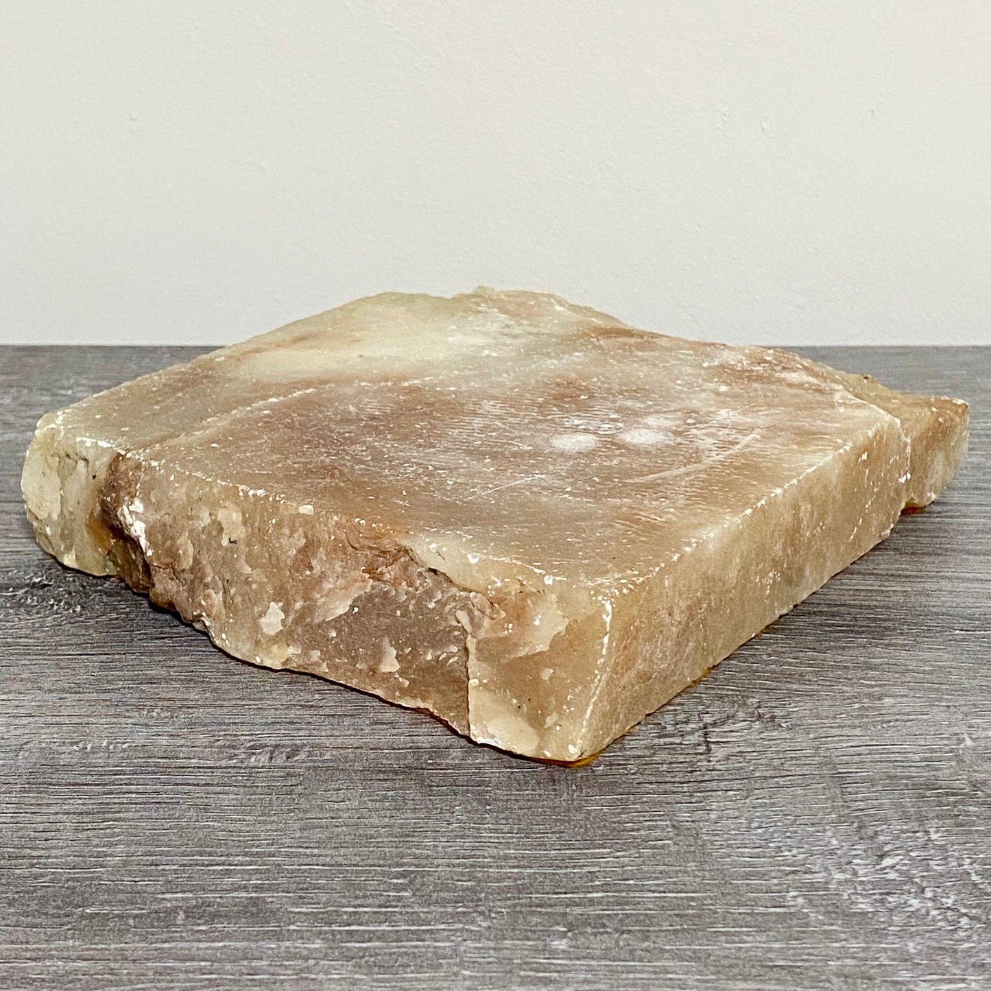 Thick Square Stone Calcite Coaster Decorative Table Tile With Felt Non Slip Base