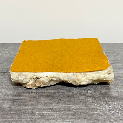 Thick Square Stone Calcite Coaster Decorative Table Tile With Felt Non Slip Base
