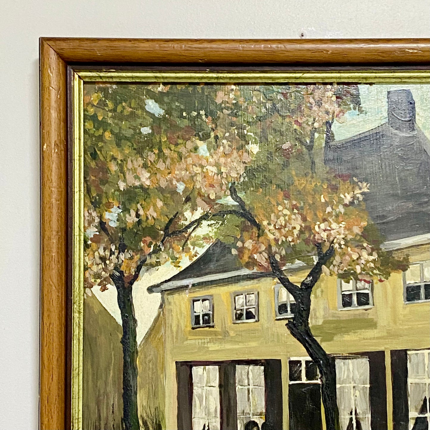 Vintage The Vicarage At Nuenen Oil On Board Painting By Vincent Van Gogh Framed