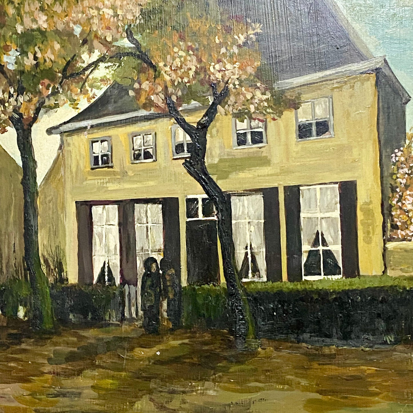 Vintage The Vicarage At Nuenen Oil On Board Painting By Vincent Van Gogh Framed