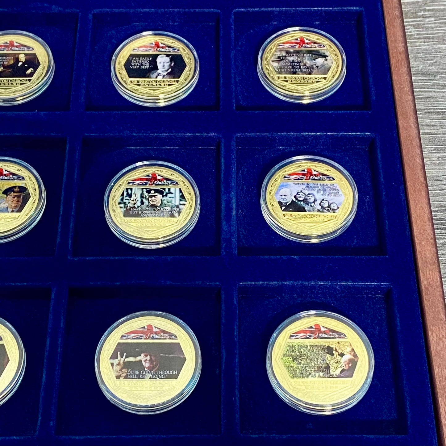 Windsor Mint Winston Churchill 12 Gold Layered Coin Medallions Complete Set 2021