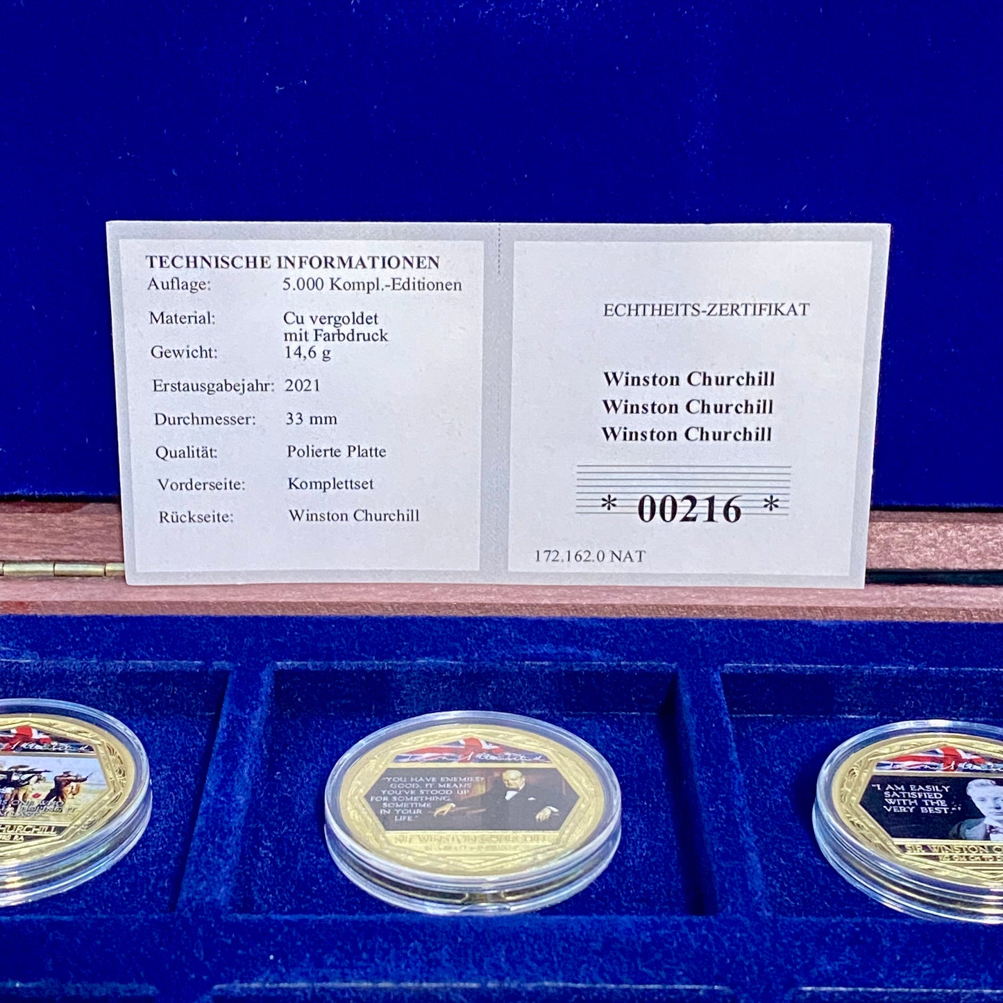 Windsor Mint Winston Churchill 12 Gold Layered Coin Medallions Complete Set 2021