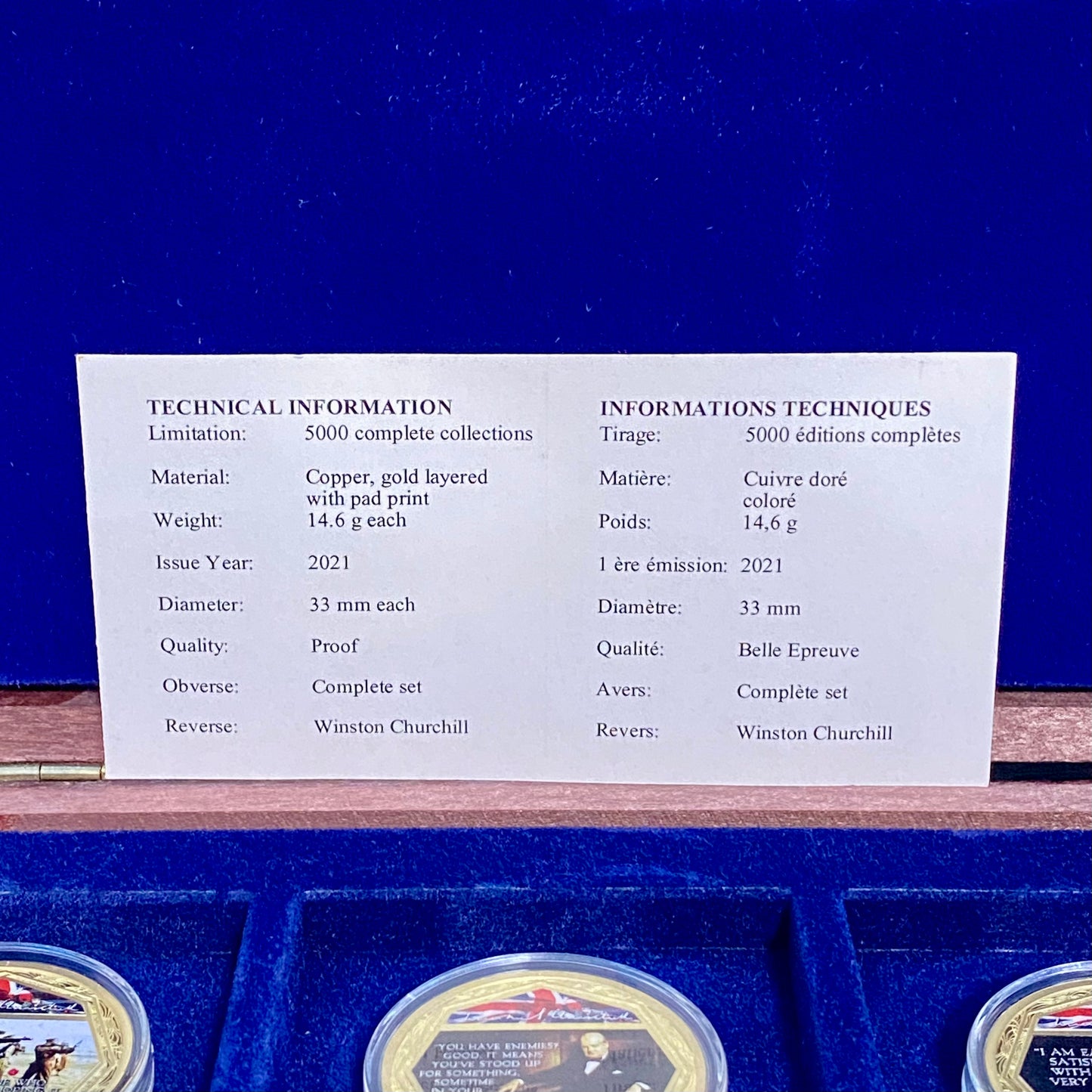 Windsor Mint Winston Churchill 12 Gold Layered Coin Medallions Complete Set 2021