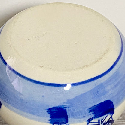 Vintage Ceramic Hand Painted Blue Windmill Boat Scene Flower Vase Delft Pottery