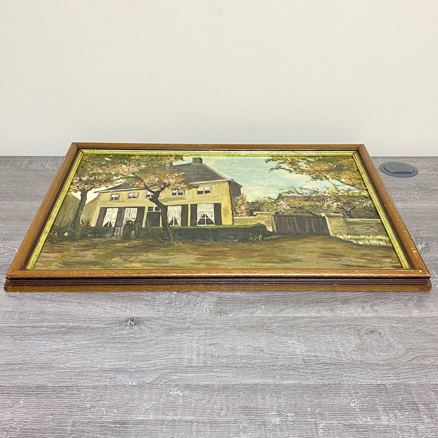 Vintage The Vicarage At Nuenen Oil On Board Painting By Vincent Van Gogh Framed