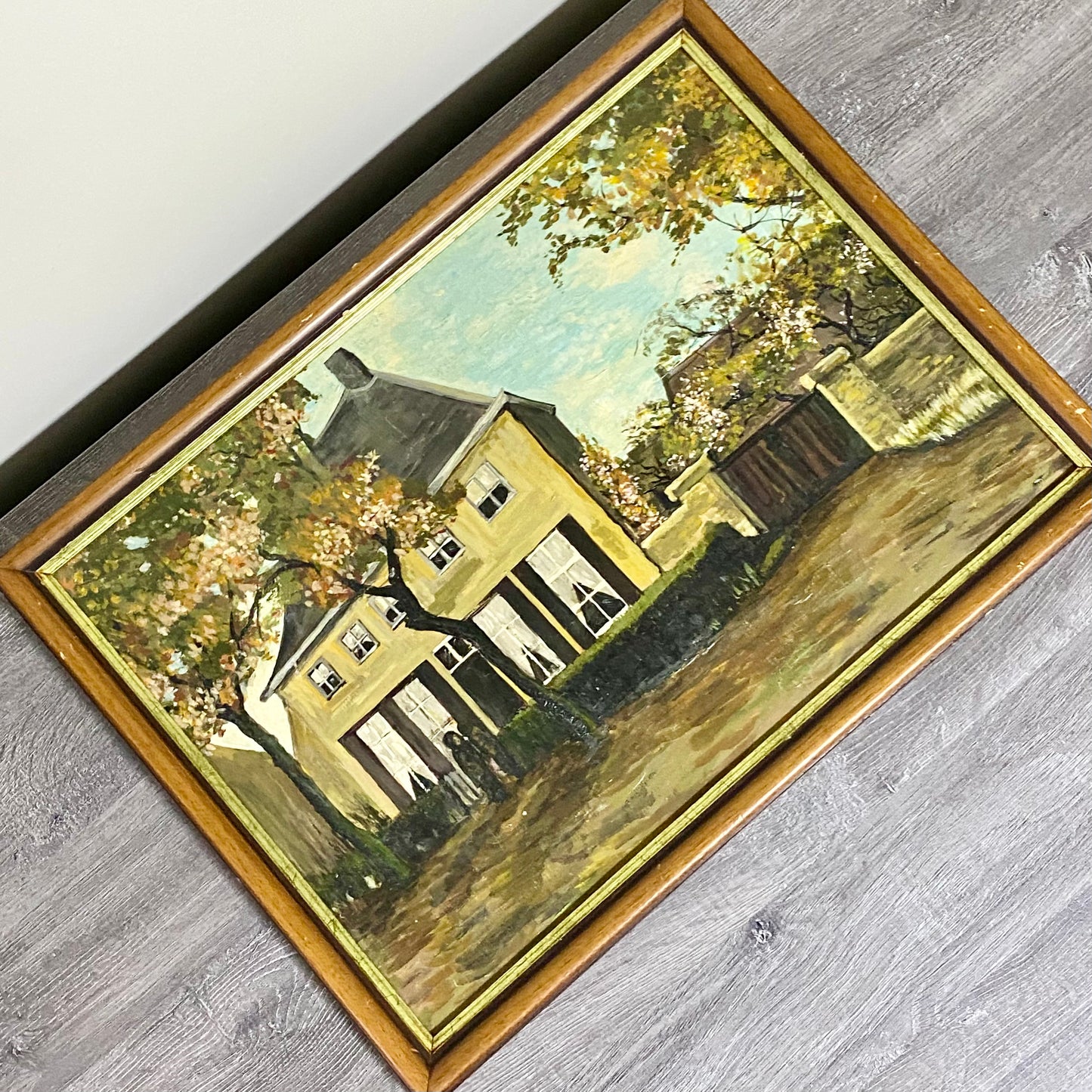 Vintage The Vicarage At Nuenen Oil On Board Painting By Vincent Van Gogh Framed