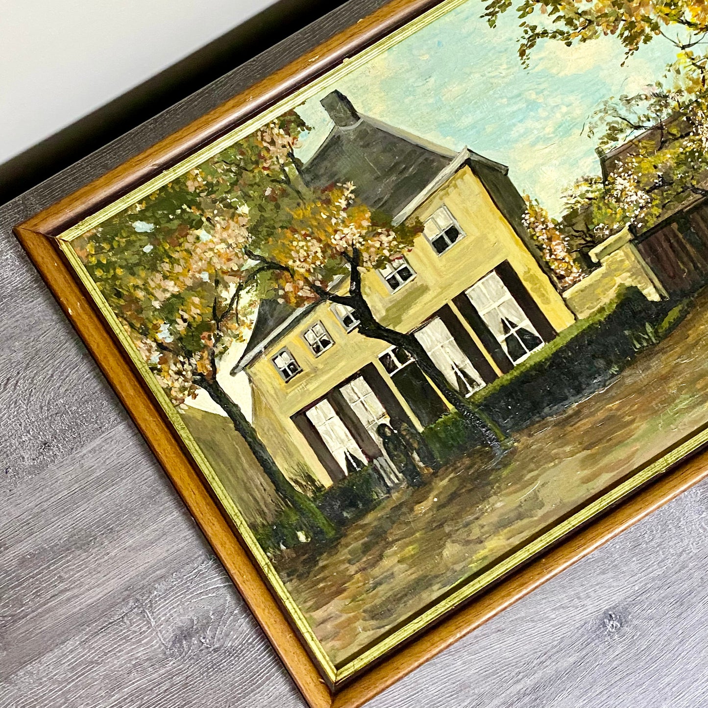 Vintage The Vicarage At Nuenen Oil On Board Painting By Vincent Van Gogh Framed