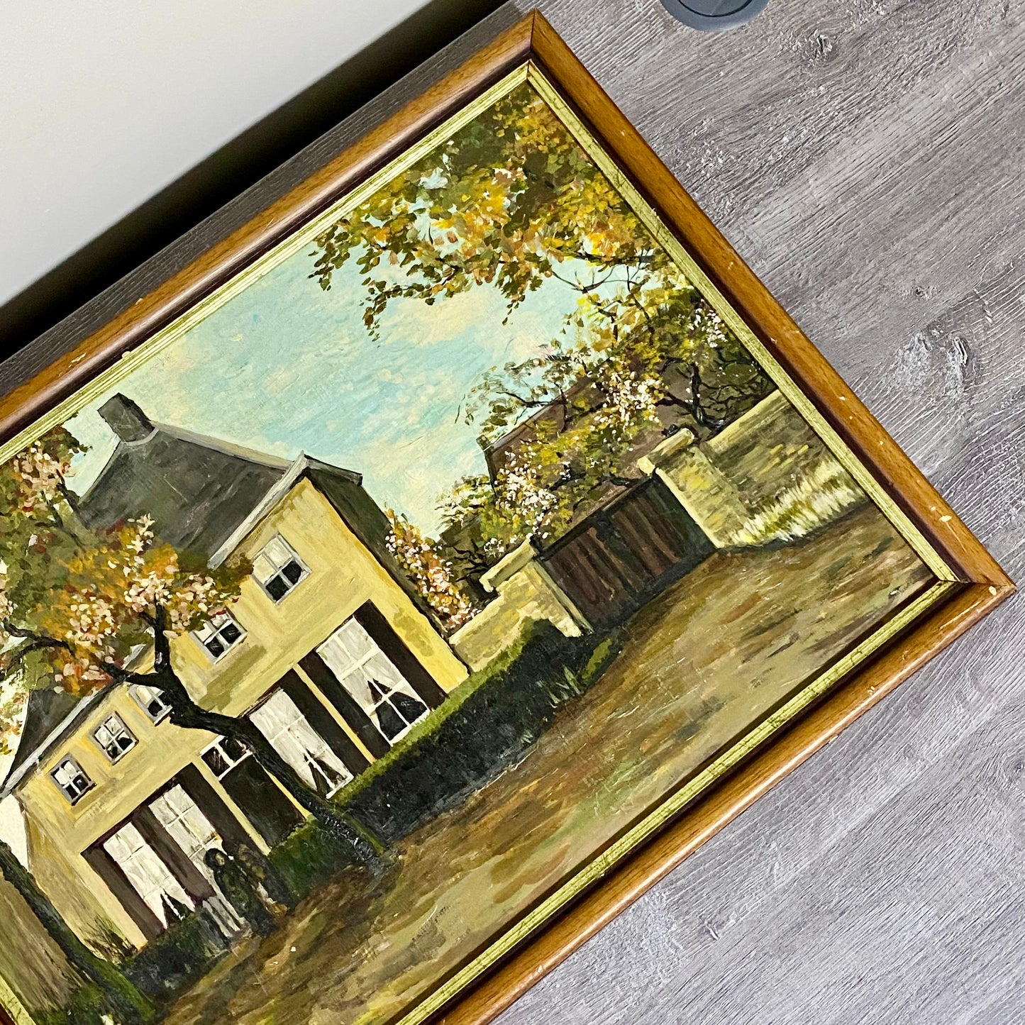 Vintage The Vicarage At Nuenen Oil On Board Painting By Vincent Van Gogh Framed