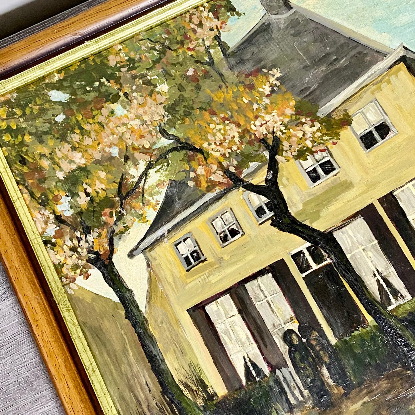 Vintage The Vicarage At Nuenen Oil On Board Painting By Vincent Van Gogh Framed