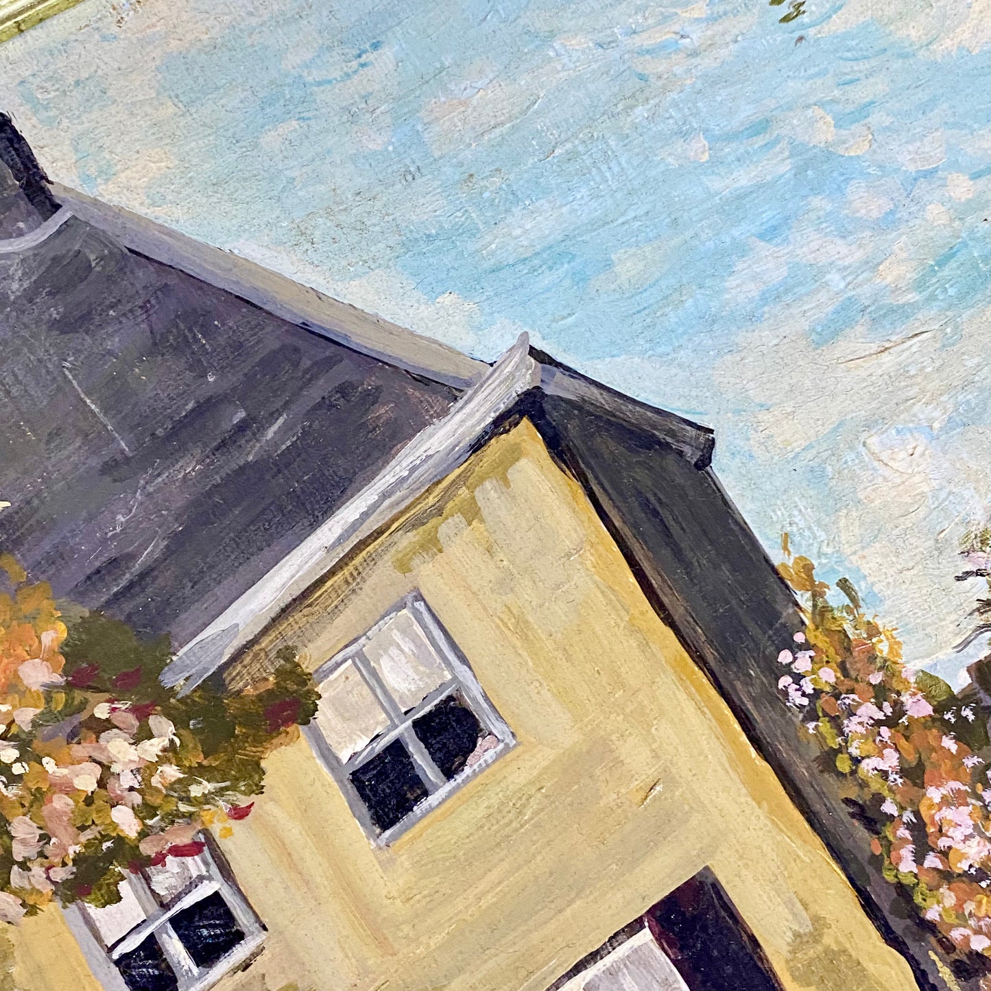 Vintage The Vicarage At Nuenen Oil On Board Painting By Vincent Van Gogh Framed