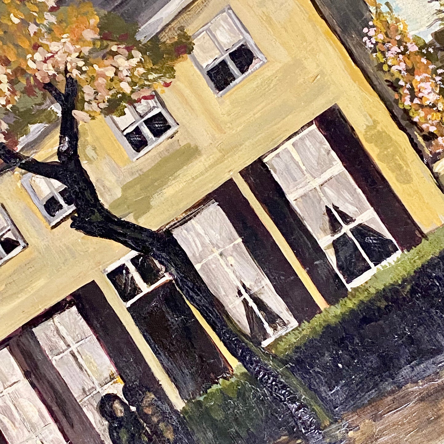 Vintage The Vicarage At Nuenen Oil On Board Painting By Vincent Van Gogh Framed