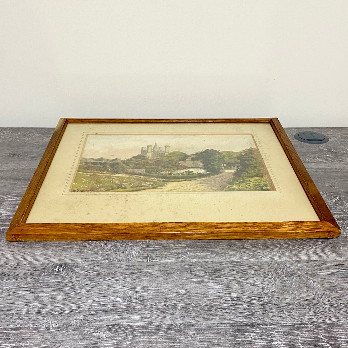 Vintage Rural Scenery Church Landscape Watercolour Painting Signed W J Hawcroft