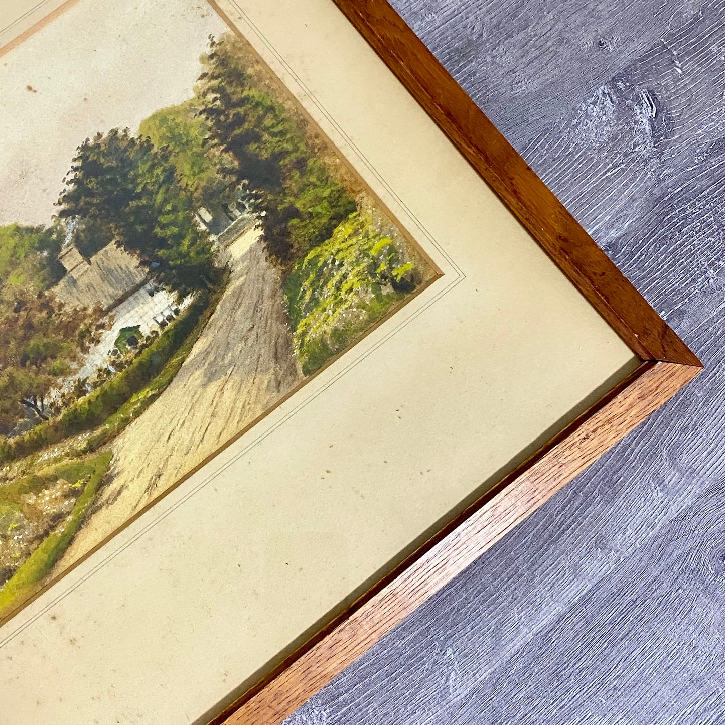 Vintage Rural Scenery Church Landscape Watercolour Painting Signed W J Hawcroft