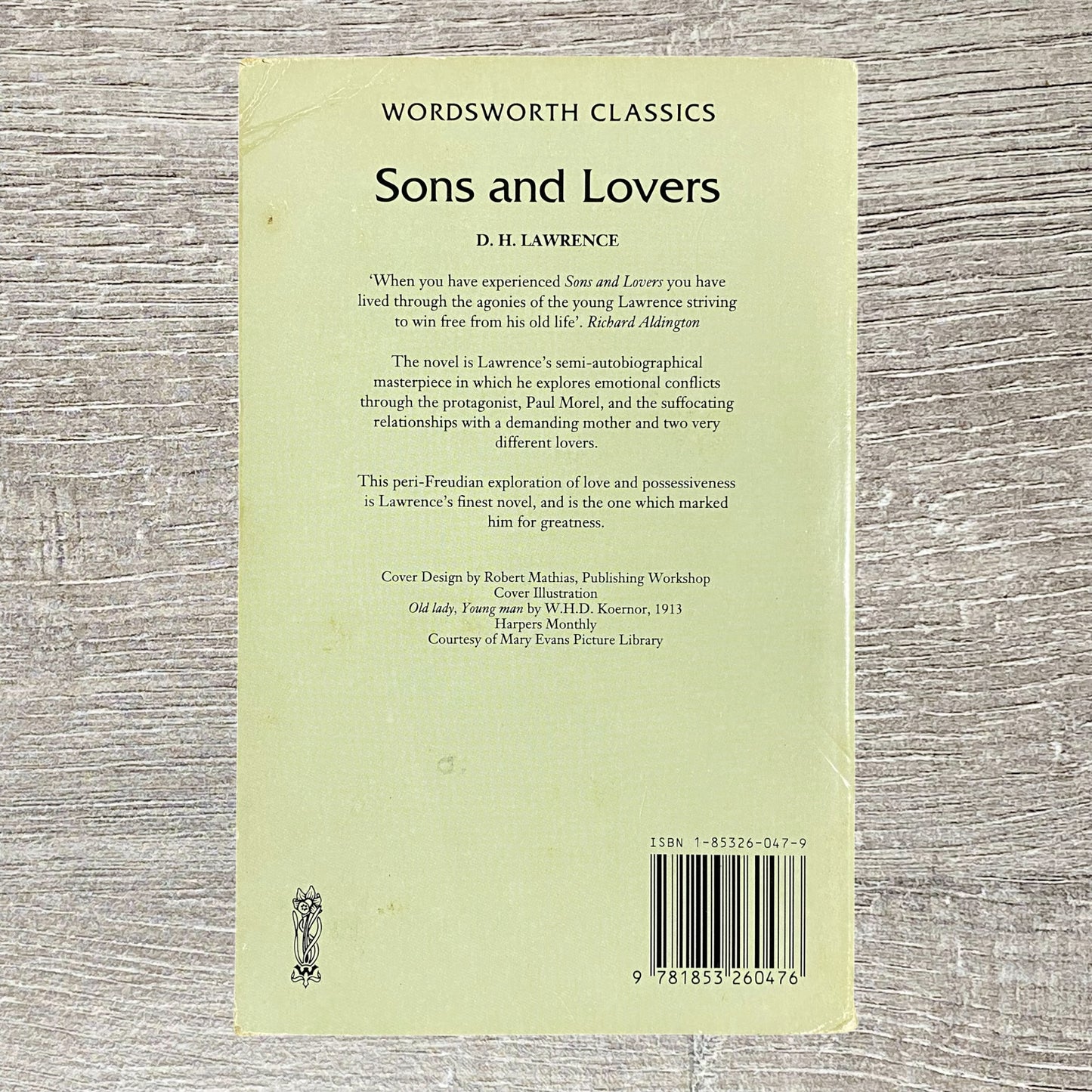 Sons And Lovers By D.H. Lawrence Wordsworth Classics 1993 Paperback Book