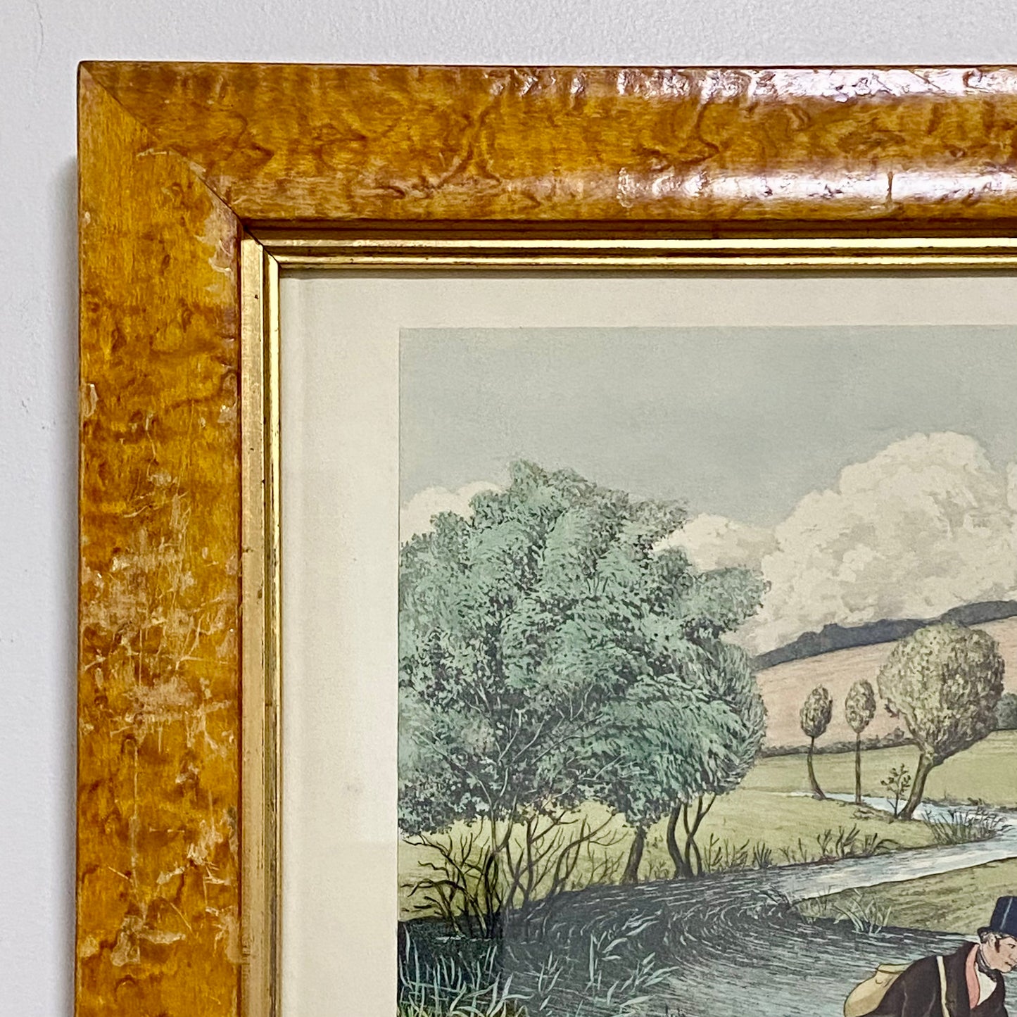 19th Century Live Bait Fishing For Jack Art Print Engraved R G Reeves Framed