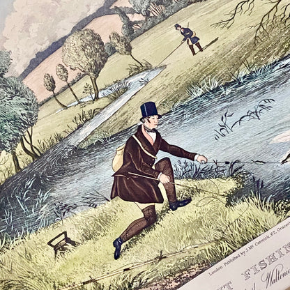 19th Century Live Bait Fishing For Jack Art Print Engraved R G Reeves Framed