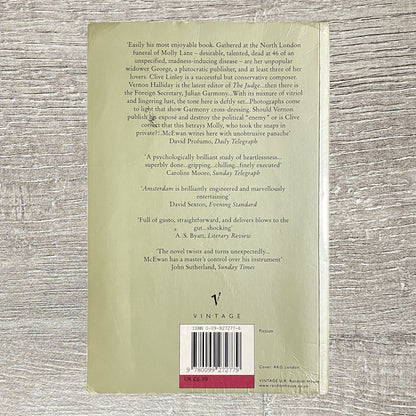 Amsterdam By Ian McEwan Novel 1999 Paperback Book