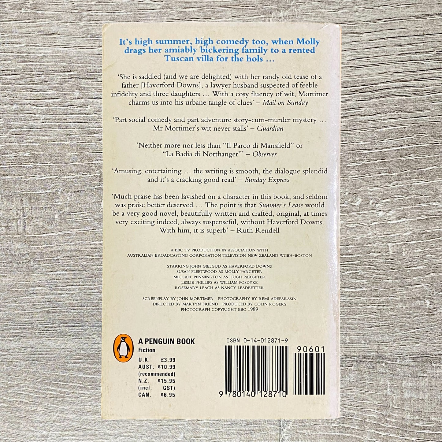 Summer's Lease By Sir John Mortimer 1988 Paperback Book