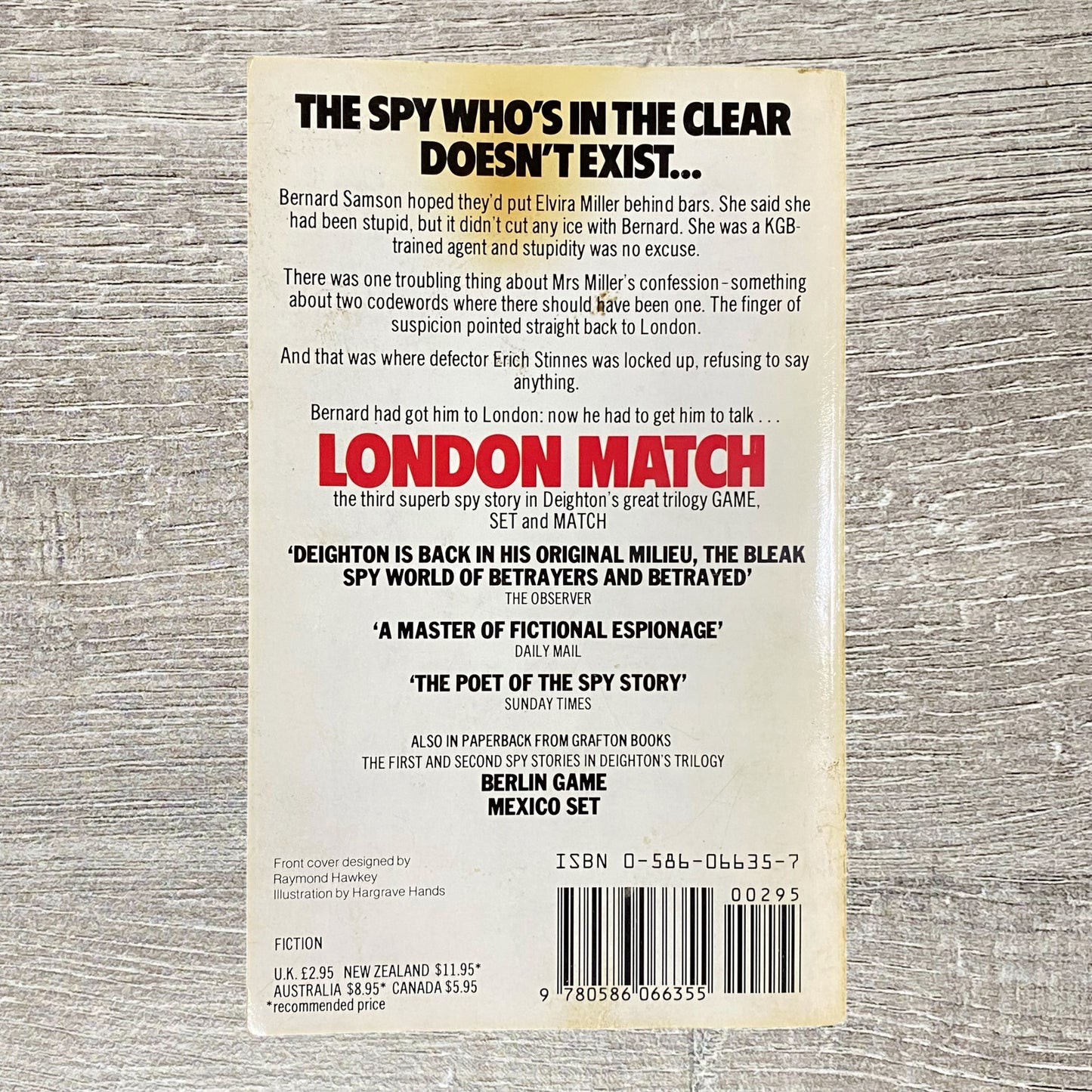 London Match By Len Deighton 1986 Paperback Book