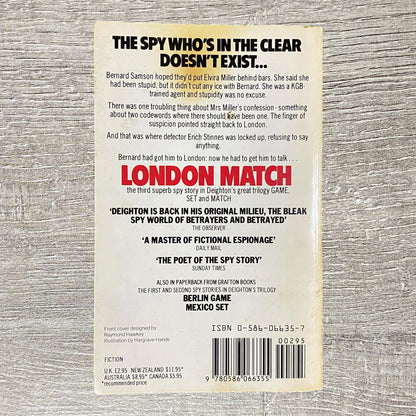 London Match By Len Deighton 1986 Paperback Book