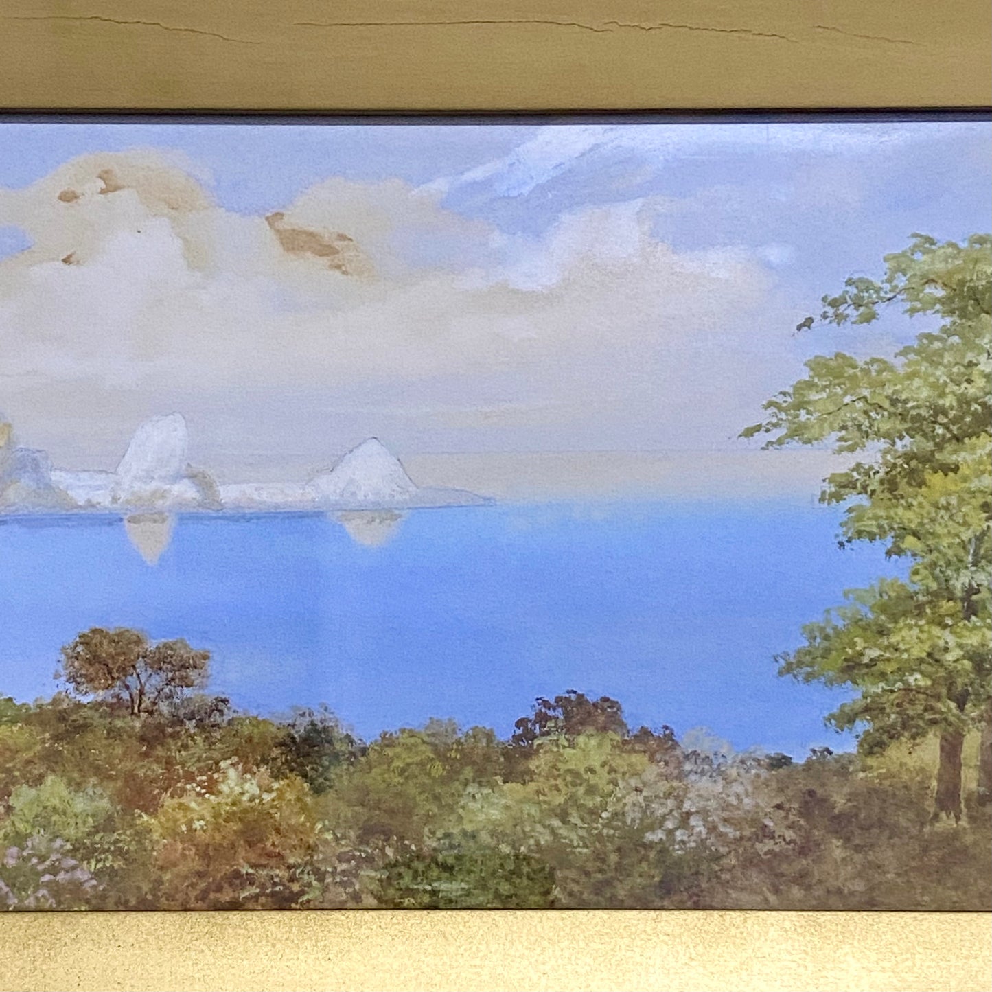 Vintage Coastal Landscape Watercolour Painting Signed By J Rogers Framed Glazed