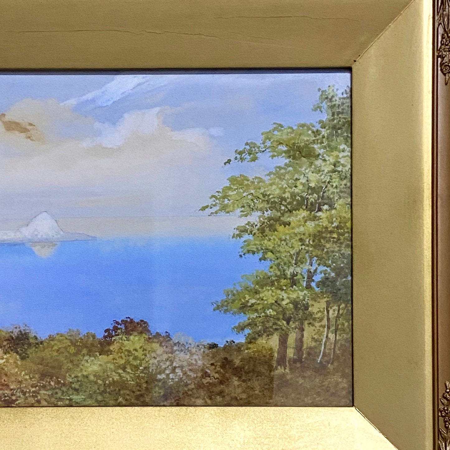 Vintage Coastal Landscape Watercolour Painting Signed By J Rogers Framed Glazed