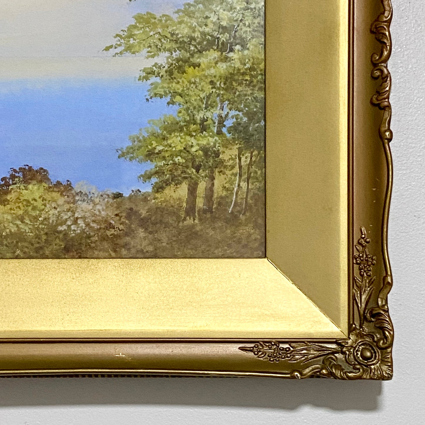 Vintage Coastal Landscape Watercolour Painting Signed By J Rogers Framed Glazed