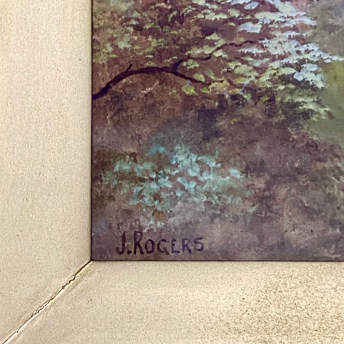 Vintage Coastal Landscape Watercolour Painting Signed By J Rogers Framed Glazed