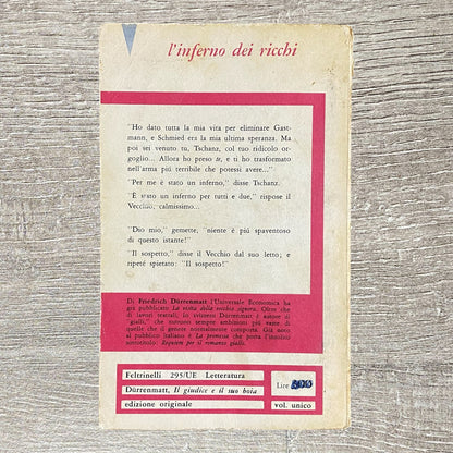 Il Giudice E Il Suo Boia The Judge & His Hangman By Dürrenmatt Italian Paperback