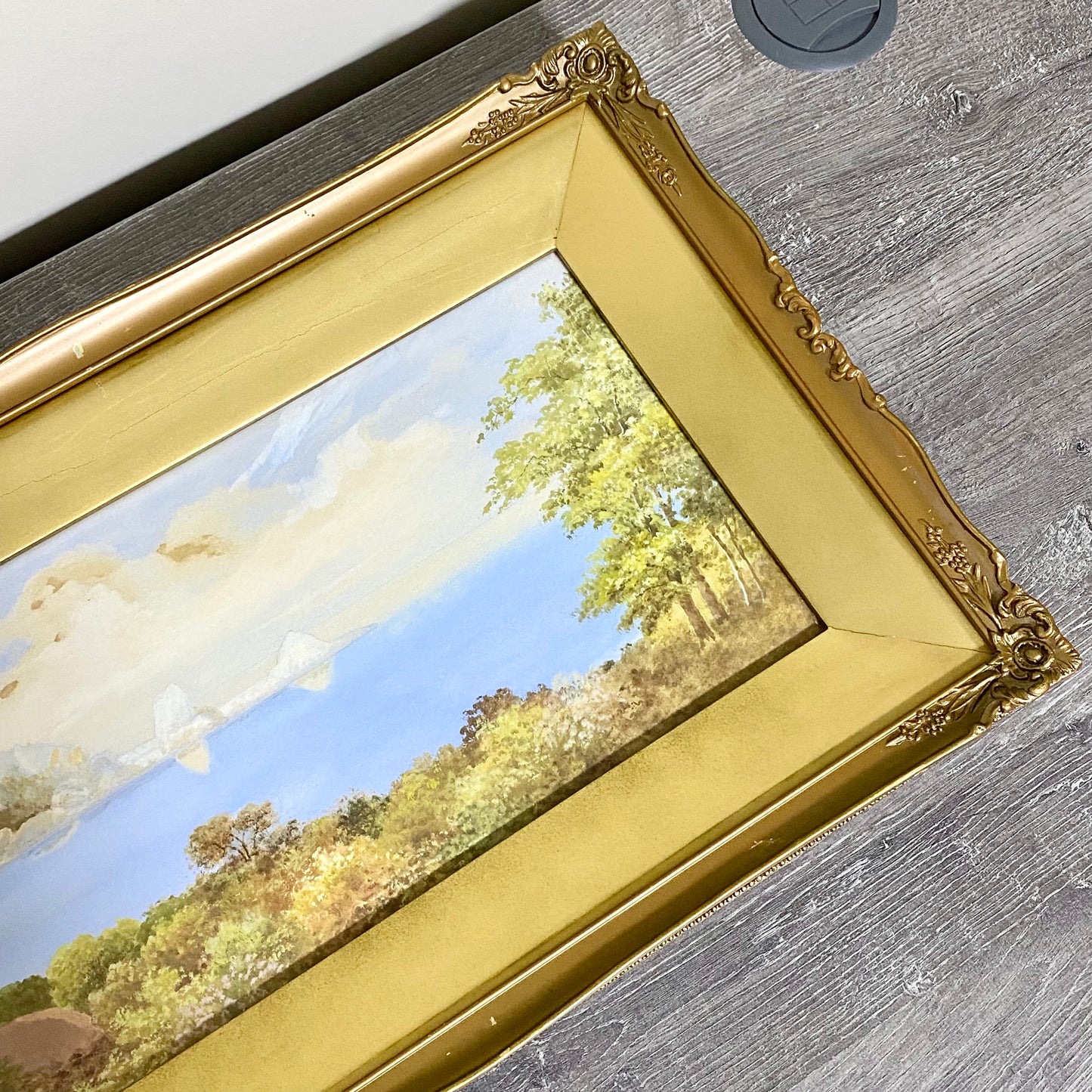 Vintage Coastal Landscape Watercolour Painting Signed By J Rogers Framed Glazed