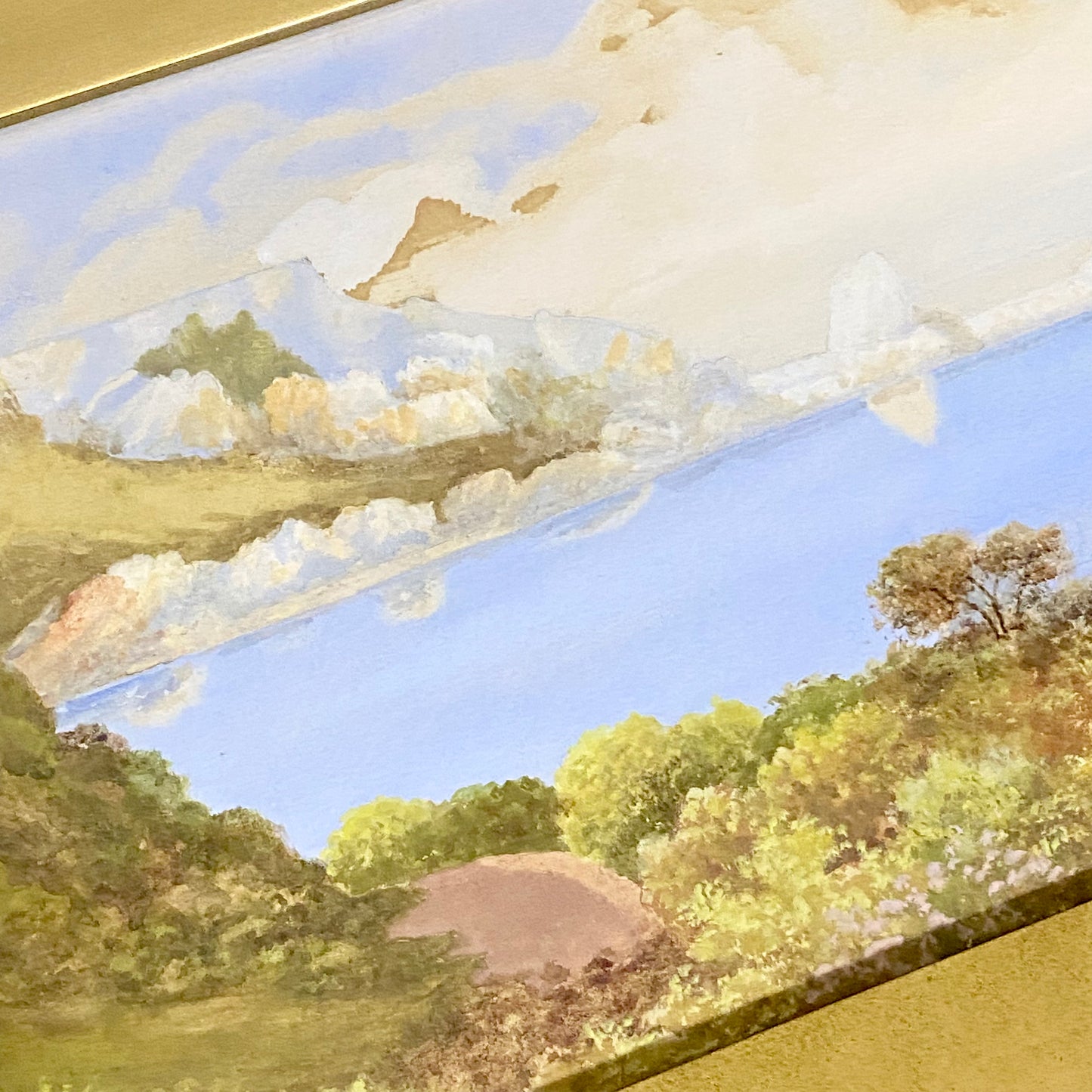 Vintage Coastal Landscape Watercolour Painting Signed By J Rogers Framed Glazed