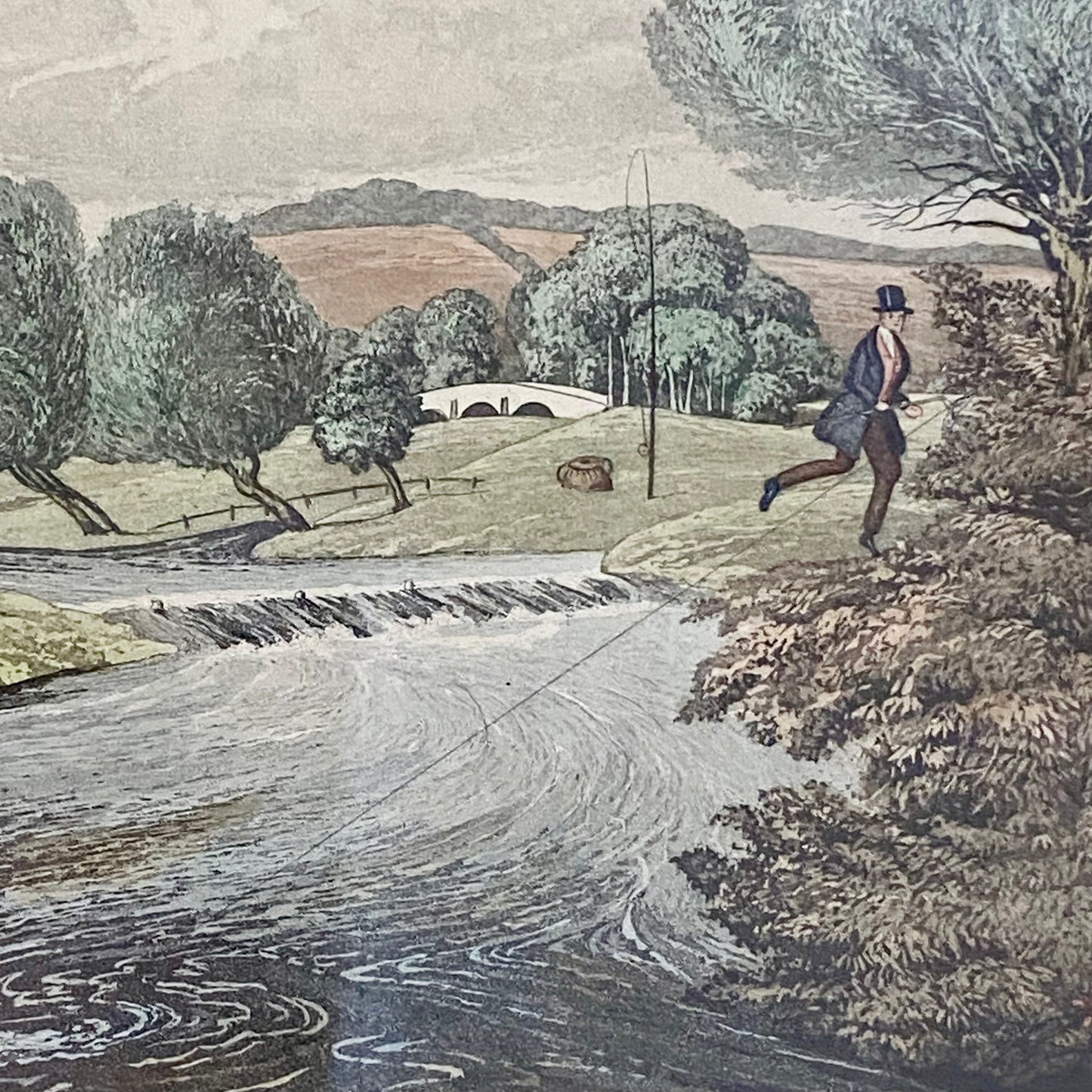 19th Century Fly Fishing For Trout Art Print Engraved R G Reeves Framed & Glazed