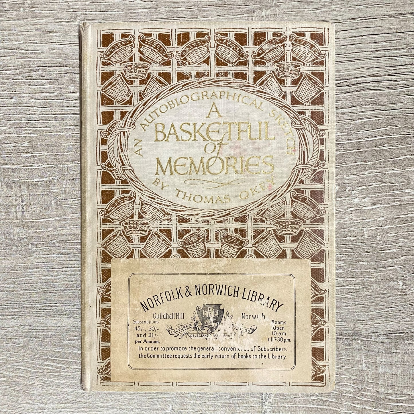 Vintage A Basketful Of Memories By Thomas Okey 1930 Hardcover Book Rare