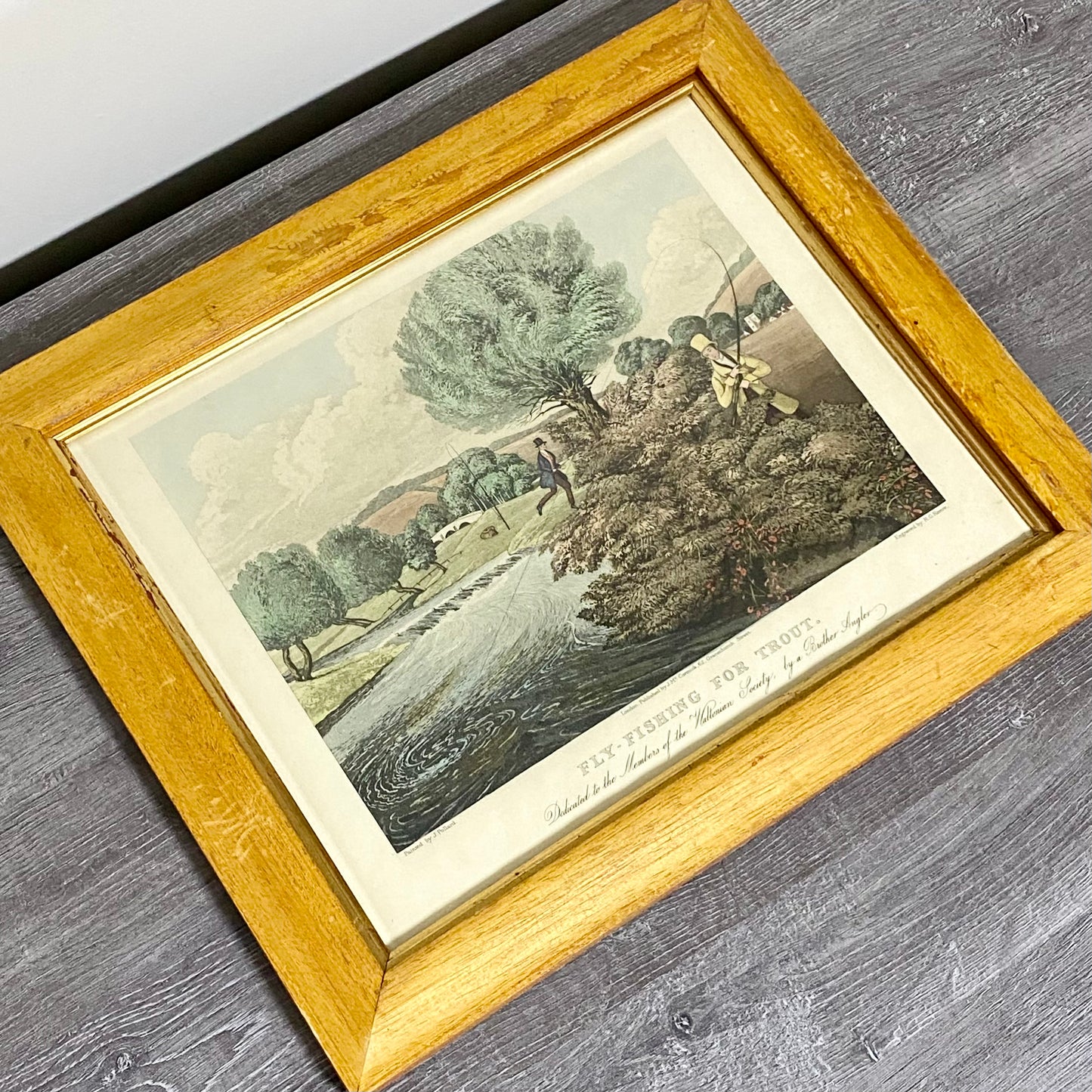 19th Century Fly Fishing For Trout Art Print Engraved R G Reeves Framed & Glazed