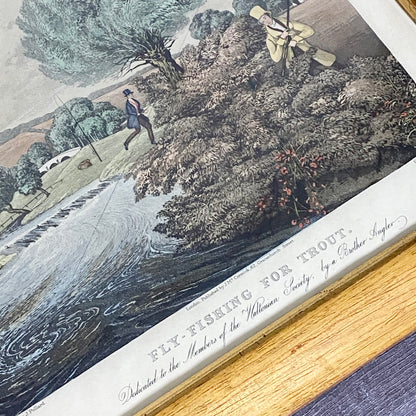 19th Century Fly Fishing For Trout Art Print Engraved R G Reeves Framed & Glazed