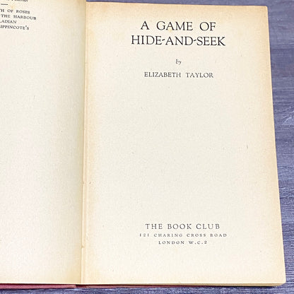 Vintage A Game Of Hide And Seek By Elizabeth Taylor The Book Club 1951 Hardback