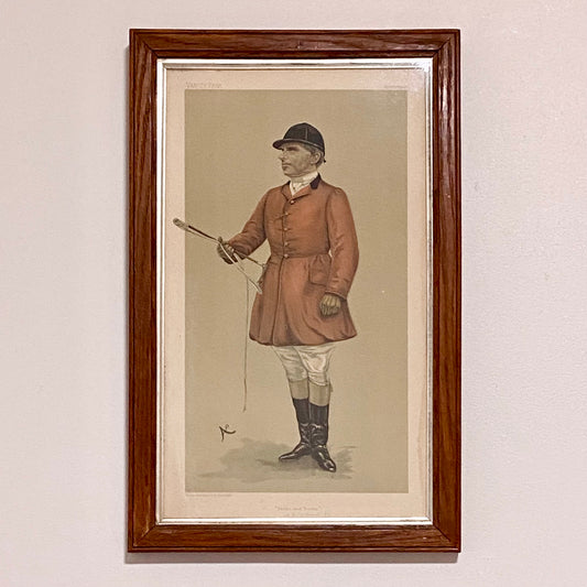 Vintage Sir Rodney Wilmot Berks And Bucks Vanity Fair Fox Hunting Print Framed