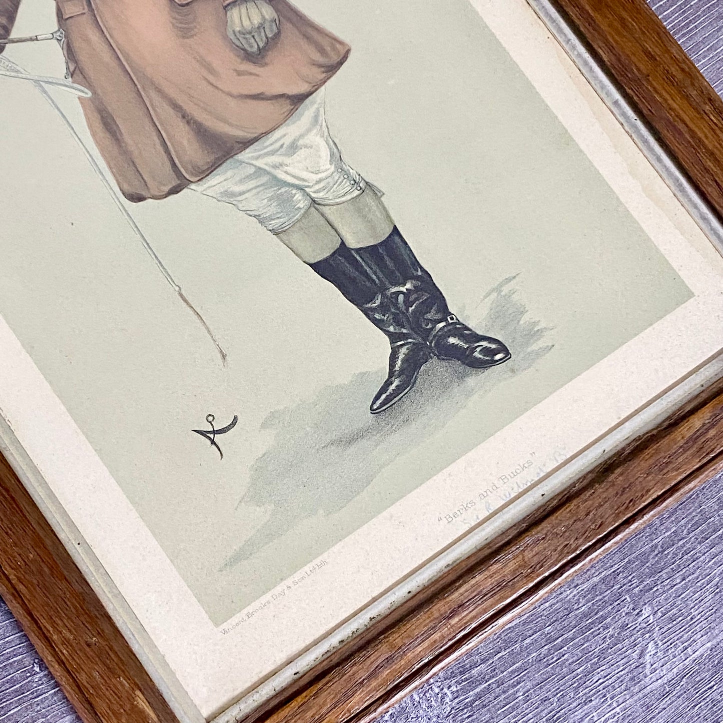 Vintage Sir Rodney Wilmot Berks And Bucks Vanity Fair Fox Hunting Print Framed