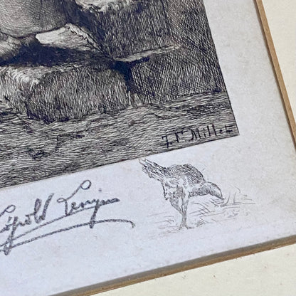 19th Century Woman Feeding Chickens Engraving Plate-Signed After Jean F Millet