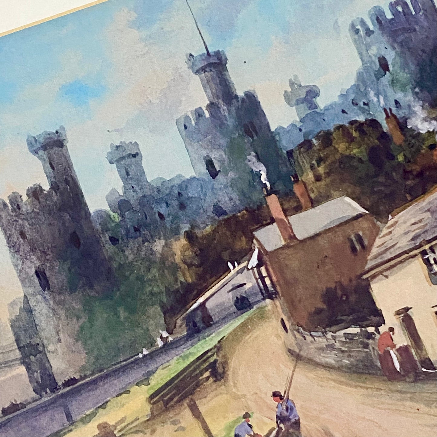 Vintage Conwy Castle Plate Signed Art Print By Albert Milton Drinkwater Framed