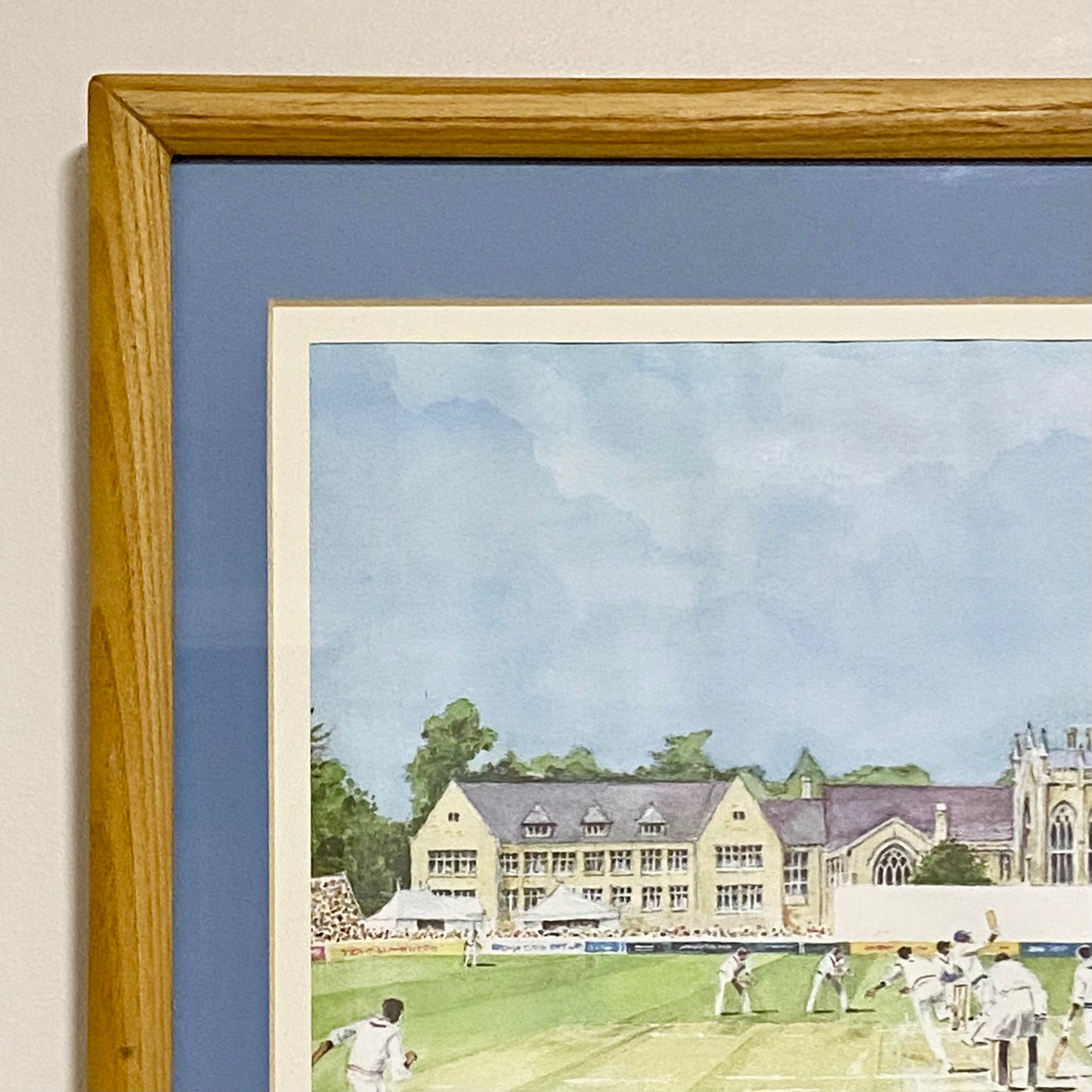 Vintage Cheltenham Cricket Festival Club Plate Signed Art Print G Jones Framed